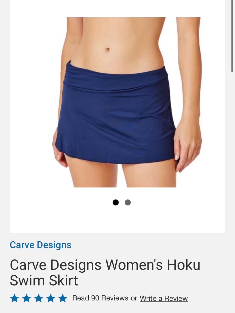 Carve Designs Navy Hoku Swim Skirt - Like New! Size S
